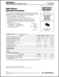 BSP19AT1 datasheet: NPN silicon epitaxial transistor BSP19AT1