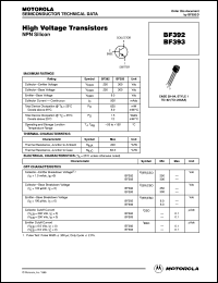 BF392 datasheet: NPN silicon high voltage transistor BF392