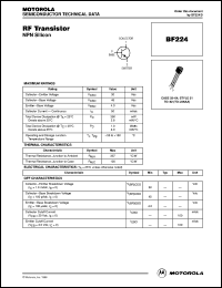 BF224 datasheet: NPN silicon RF transistor BF224