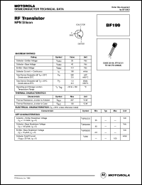 BF199 datasheet: NPN silicon RF transistor BF199