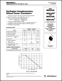 BDX33B datasheet: NPN darlington complementary silicon power transistor BDX33B