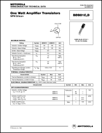 BDB01D datasheet: NPN silicon one watt amplifier transistor BDB01D