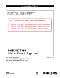 74HC181N datasheet: 4-bit arithmetic logic unit 74HC181N