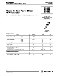BD440 datasheet: Plastic medium power silicon PNP transistor BD440