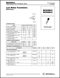 BC549C datasheet: NPN silicon low noise transistor BC549C