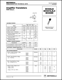 BC557A datasheet: PNP silicon amplifier transistor BC557A