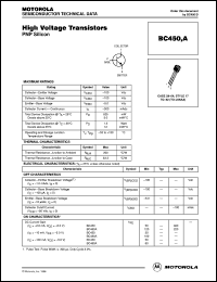 BC450A datasheet: PNP silicon high voltage transistor BC450A