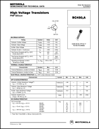 BC450 datasheet: PNP silicon high voltage transistor BC450