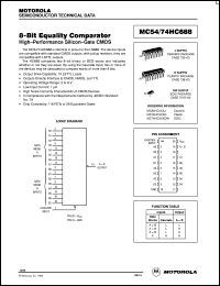 MC54HC688J datasheet: 8-bit equality comparator MC54HC688J