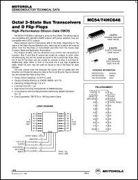 MC54HC646J datasheet: Octal 3-state bus transceivers and D flip-flops MC54HC646J