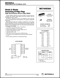 MC74HC564N datasheet: Octal 3-state inverting D flip-flop MC74HC564N