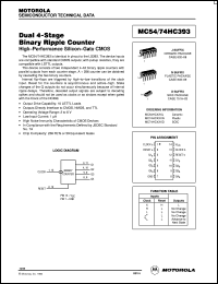 MC74HC393D datasheet: Dual 4-stage binary ripple counter MC74HC393D