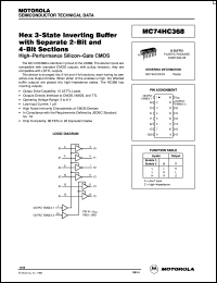 MC74HC368N datasheet: Hex 3-state inverting buffer with separate 2-bit and 4-bit sections MC74HC368N