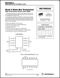 MC74HC242N datasheet: Quad 3-state bus transceiver MC74HC242N