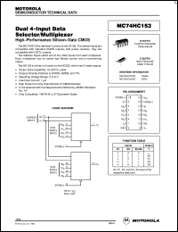 MC74HC153N datasheet: Dual 4-input data selector, multiplexer MC74HC153N