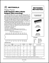 MC74ACT823N datasheet: 8-bit register with 3-state outputs (non-inverting) MC74ACT823N