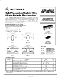 MC74ACT652N datasheet: Octal transceiver, register with 3-state outputs (non-inverting) MC74ACT652N