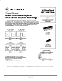 MC74ACT648DW datasheet: Octal transceiver, register with 3-state outputs (inverting) MC74ACT648DW