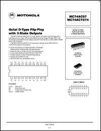 MC74AC574N datasheet: Octal D-type flip-flop with 3-state outputs MC74AC574N