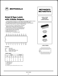 MC74ACT573N datasheet: Octal D-type latch with 3-state outputs MC74ACT573N