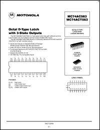 MC74AC563N datasheet: Octal D-type latch with 3-state outputs MC74AC563N