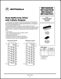 MC74ACT540DW datasheet: Octal buffer, line driver with 3-state outputs MC74ACT540DW