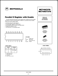 MC74ACT378N datasheet: Parallel D register with enable MC74ACT378N