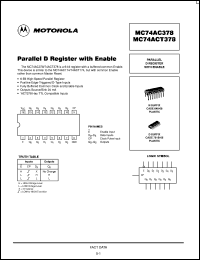MC74AC378N datasheet: Parallel D register with enable MC74AC378N