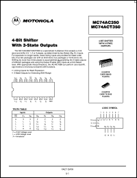 MC74AC350N datasheet: 4-bit shifter with 3-state outputs MC74AC350N