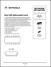 MC74AC256N datasheet:  Dual 4-bit addressable latch MC74AC256N