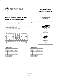 MC74ACT244N datasheet: Octal buffer, line driver with 3-state outputs MC74ACT244N