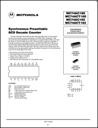 MC74AC162N datasheet: Synchronous presettable BCD decade counter MC74AC162N