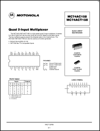 MC74ACT158N datasheet: Quad 2-input multiplexer MC74ACT158N