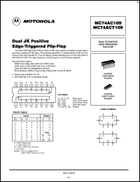 MC74ACT109D datasheet: Dual JK positive edge-triggered flip-flop MC74ACT109D