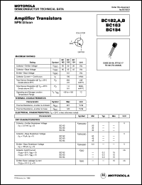BC183 datasheet: NPN silicon amplifier transistor BC183