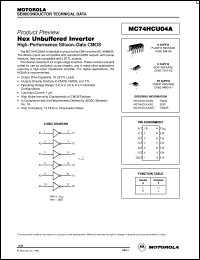 MC74HCU04AN datasheet: Hex unbuffered inverter MC74HCU04AN