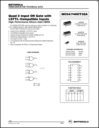 MC74HCT32AN datasheet: Quad 2-input OR gate with LSTTL-compatible inputs MC74HCT32AN