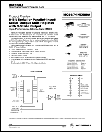 MC74HC589AN datasheet: 8-bit serial or parallel-input/serial-output shift register with 3-state output MC74HC589AN