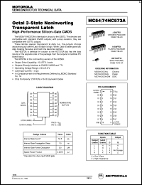 MC74HC573ADW datasheet: Octal 3-state noninverting transparent latch MC74HC573ADW