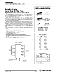 MC54HC533AJ datasheet: Octal 3-state inverting D flip-flop MC54HC533AJ