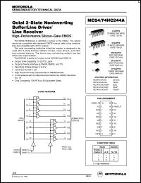 MC74HC244ASD datasheet: Octal 3-state noninverting buffer/line driver/line receiver MC74HC244ASD