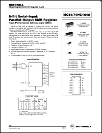 MC74HC164AN datasheet: 8-bit serial-input/parallel-output shift register MC74HC164AN