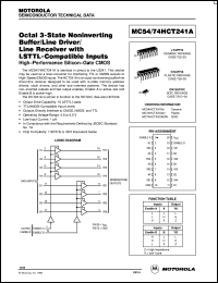 MC74HCT241AN datasheet: Octal 3-state noninverting buffer/line driver/line receiver with LSTTL compatidbel input MC74HCT241AN
