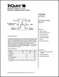 TQ5M31 datasheet: 3V downconverter mixer IC TQ5M31