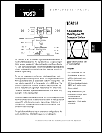 TQ8016-M datasheet: 1.3 gigabit/sec crosspoint switch TQ8016-M