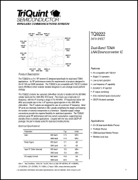 TQ9222 datasheet: Dual-band TDMA LNA/downconverter IC TQ9222