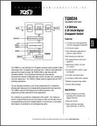 TQ8034 datasheet: 34x34 digital expandable crosspoint switch TQ8034