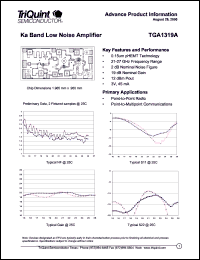 TGA1319A datasheet: Ka band low noise amplifier TGA1319A