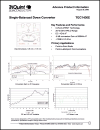 TGC1430E datasheet: Single-balanced down converter TGC1430E