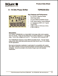 TGP6336-EEU datasheet: 6-18 GHz phase shifter TGP6336-EEU